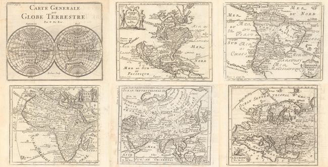[Lot of 6] Carte Generale du Globe Terrestre [and] Amerique Septentrionale [and] Amerique Meridionale [and] Afrique [and] Asie [and] L'Europe