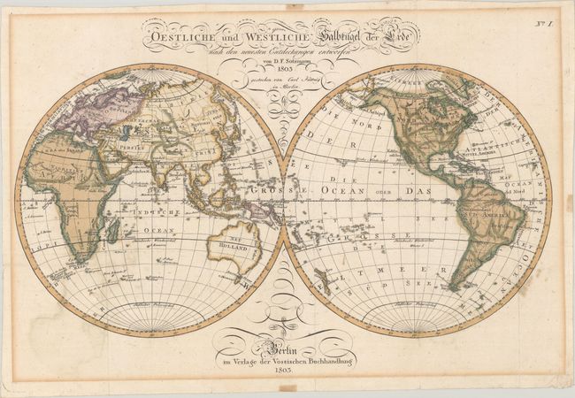 Oestliche und Westliche Halbkugel der Erde nach den Neuesten Entdeckungen Entworfen