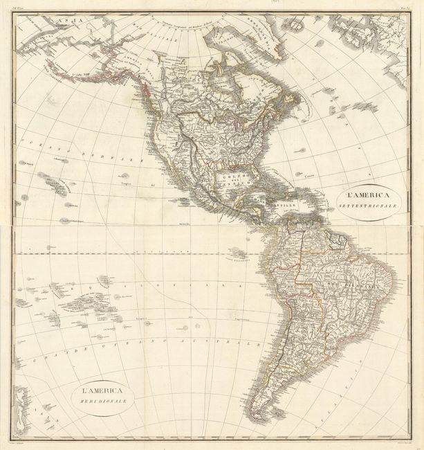 [On 2 Sheets] L'America Settentrionale [and] L'America Meridionale