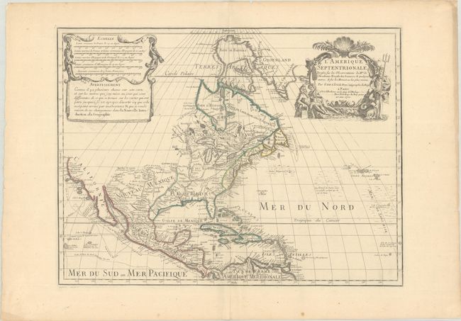 L'Amerique Septentrionale. Dressee sur les Observations de Mrs. de l'Academie Royale des Sciences. & Quelques Autres, & sur les Memoires les Plus Recens