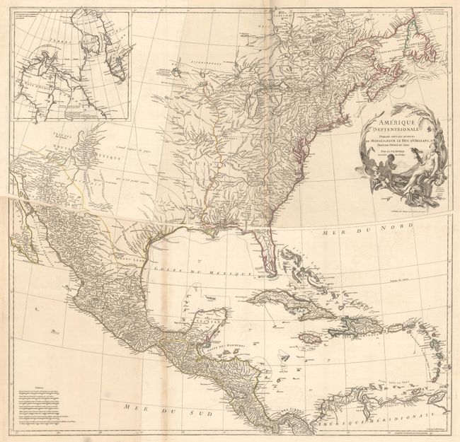 [On 2 Sheets] Amerique Septentrionale Publiee sous les Auspices de Monseigneur le Duc d'Orleans Premier Prince du Sang