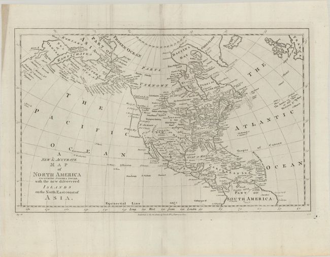 A New & Accurate Map of North America Including Nootka Sound: with the New Discovered Islands on the North East Coast of Asia