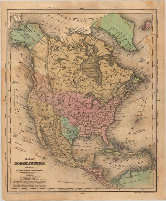 Map of North America to Illustrate Olney's School Geography