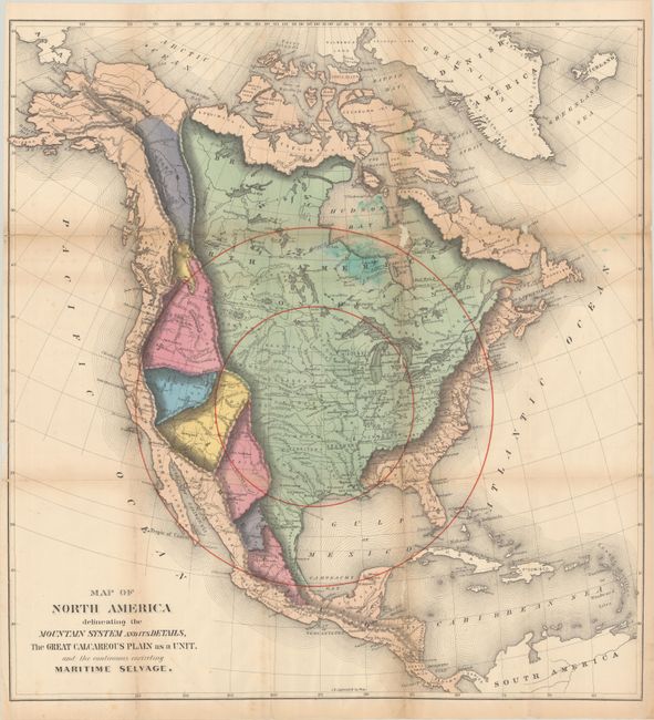 Map of North America Delineating the Mountain System and Its Details, the Great Calcareous Plain as a Unit, and the Continuous Encircling Maritime Selvage