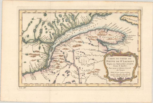 Carte du Cours du Fleuve de St. Laurent Depuis son Embouchure Jusqu'au Dessus de Quebec. Pour Servir a l'Histoire Generale des Voyages