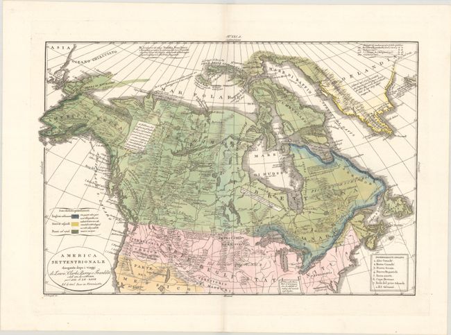 America Settentrionale Disegnata Dopo i Viaggi di Lewis, Clarke, Parry e Franklin e dall' Atl. di J.A. Buchon...