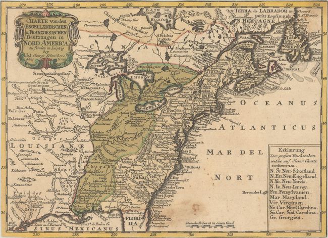 Charte von dem Engellaendischen u Franzoesischen Besitzungen in Nord America...