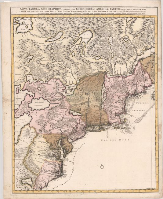 Nova Tabula Geographica Complectens Borealiorem Americae Partem; in qua Exacte Delineatae sunt Canada sive Nova Francia, Nova Scotia, Nova Anglia, Novum Belgium, Pensylvania, Virginia, Carolina, et Terra Nova...