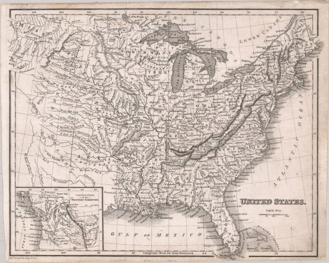 [Lot of 2] United States [and] Map of the United States. Engraved for Buckingham's America