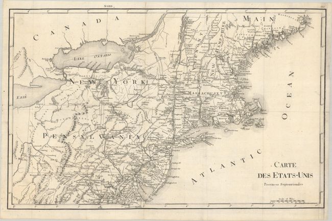 Carte des Etats-Unis Provinces Septentrionales