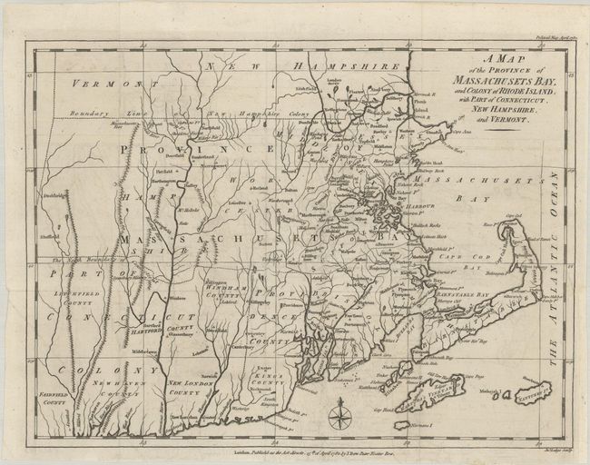 A Map of the Province of Massachusets Bay, and Colony of Rhode Island, with Part of Connecticut, New Hampshire, and Vermont