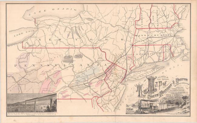 Map of the South Mountain & Boston Railroad & Connections Showing Territory Passed Through, Railroads & Canals...