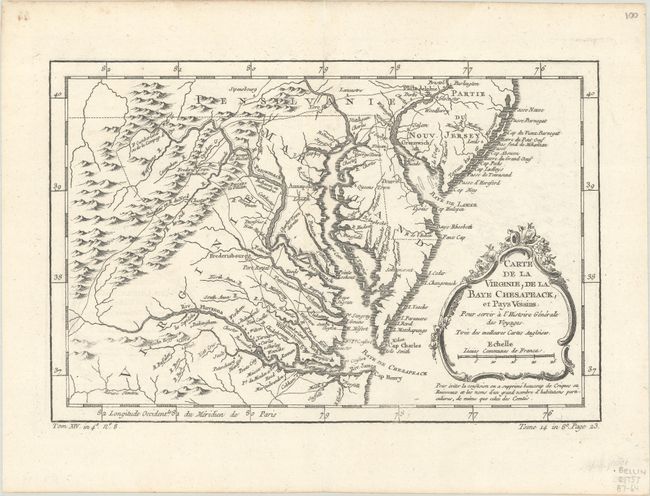 Carte de la Virginie, de la Baye Chesapeack, et Pays Voisins. Pour Servir a l'Histoire Generale des Voyages...