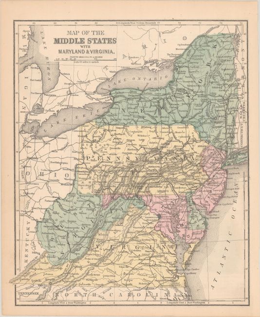 [Lot of 5] Map of the Middle States with Maryland & Virginia [and] Map of the Middle States to Illustrate Olney's School Geography [and] No. 11 Map of the Middle States... [and] No. 11 Map of the Middle States... [and] Middle States