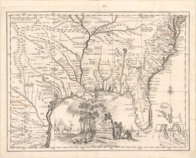 Carta Geografica della Florida nell' America Settentrionale
