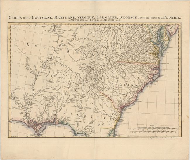 Carte de la Louisiane, Maryland, Virginie, Caroline, Georgie, avec une Partie de la Floride