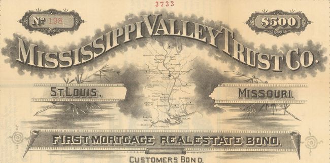 [Map of the Mississippi River] Mississippi Valley Trust Co. St. Louis, Missouri. First Mortgage Real-Estate Bond