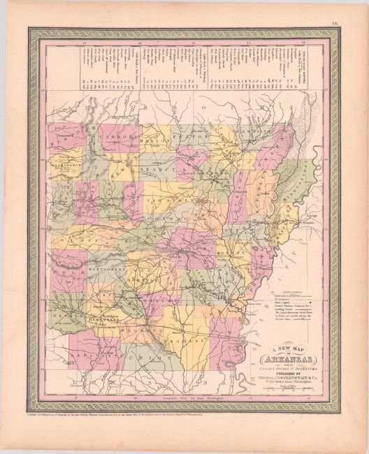 [Lot of 3] A New Map of Arkansas with Its Canals Roads & Distances [and] Arkansas [and] Arkansas