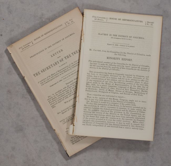 [Lot of 2 - Emancipation in the District of Columbia] Slavery in the District of Columbia [and] Emancipation in the District of Columbia...