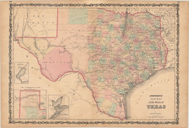 [Lot of 3] Johnson's New Map of the State of Texas [and] Asher & Adams' Texas [and] Map of Texas