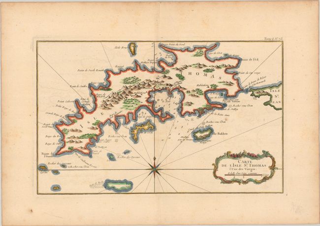 Carte de l Isle St. Thomas l'Une des Vierges
