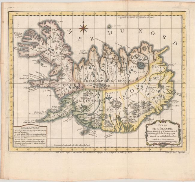Carte de l'Islande, pour Servir a la Continuation de l'Histoire Generale des Voyages...