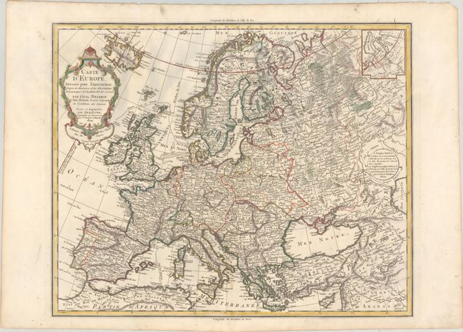 Carte d'Europe, Dressee pour l'Instruction. D'Apres les Itineraires et les Observations Astronomiques de l'Academie Rle. des Sciences