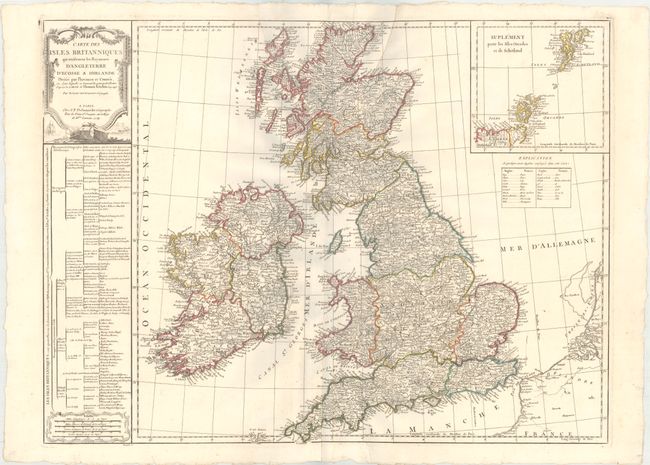 Carte des Isles Britanniques qui Renferment les Royaumes d'Angleterre d'Ecosse & d'Irlande...