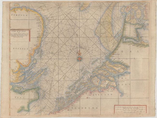 A Chart of the Seacoasts of England Flanders & Holland Shewing All the Sands Shoars Rocks and Dangers...