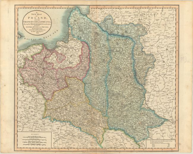 A New Map of Poland, and the Grand Duchy of Lithuania, Shewing Their Dismemberments and Divisions Between Austria, Russia and Prussia, in 1772, 1793 & 1795...