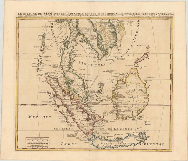 Le Royaume de Siam avec les Royaumes qui luy sont Tributaires et les Isles de Sumatra Andemaon Etc, et les Isles Voisines sur les Observations des Jesuites...