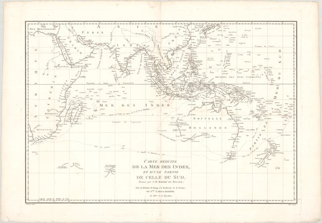 Carte Reduite de la Mer des Indes, et d'une Partie de Celle du Sud...