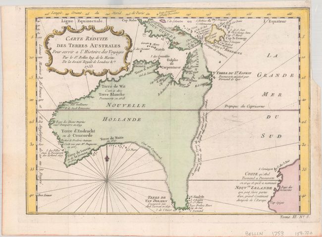 Carte Reduite des Terres Australes pour Servir a l'Histoire des Voyages