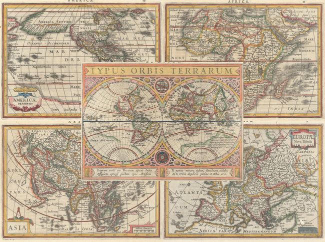 [Lot of 5] Typus Orbis Terrarum [with] Americae Descriptio [and] Africae Descriptio [and] Asia [and] Europae Nova Tabula