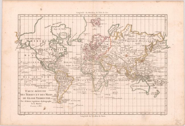 Carte Reduite des Terres et des Mers du Globe Terrestre