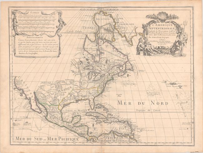 L'Amerique Septentrionale. Dressee sur les Observations de Mrs. de l'Academie Royale des Sciences. & Quelques Autres, & sur les Memoires les Plus Recens