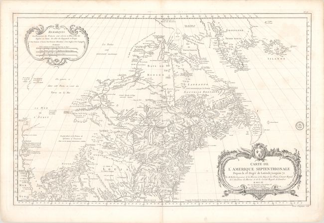 Carte de l'Amerique Septentrionale Depuis le 28 Degre de Latitude Jusqu'au 72