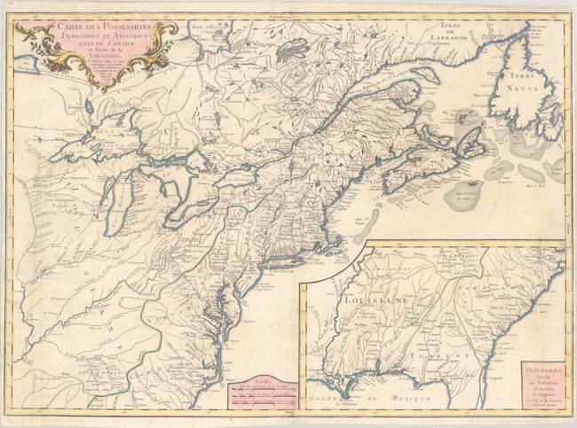 Carte des Possessions Francoises et Angloises dans le Canada, et Partie de la Louisiane