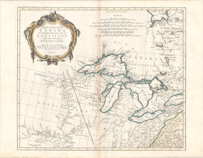 Partie Occidentale du Canada et Septentrionale de la Louisiane avec une Partie de la Pensilvanie