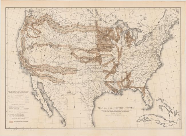 Map of the United States Exhibiting the Grants of Lands Made by the General Government to Aid in the Construction of Railroads and Wagon Roads...
