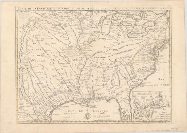 Carte de la Louisiane et du Cours du Mississipi Dressee sur un Grand Nombre de Memoires Entrautres sur ceux de Mr. le Maire