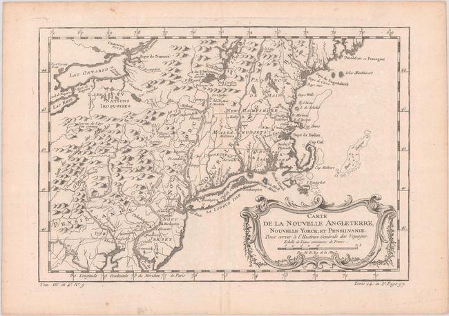 Carte de la Nouvelle Angleterre, Nouvelle Yorck, et Pensilvanie. Pour Servir a l'Histoire Generale des Voyages