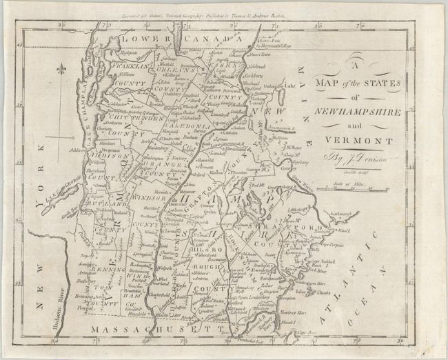 A Map of the States of New Hampshire and Vermont