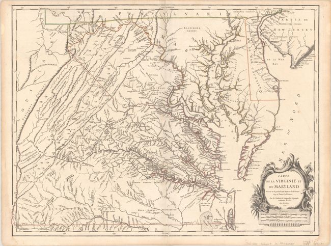 Carte de la Virginie et du Maryland Dressee sur la Grande Carte Angloise de Mrs. Josue Fry et Pierre Jefferson...