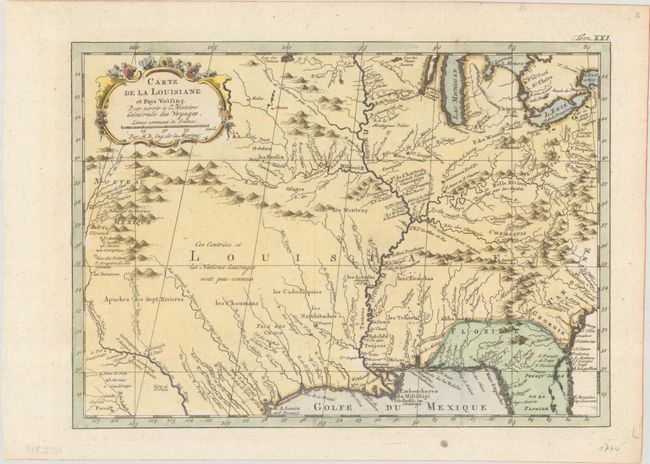 Carte de la Louisiane et Pays Voisins. Pour Servir a l'Histoire Generale des Voyages
