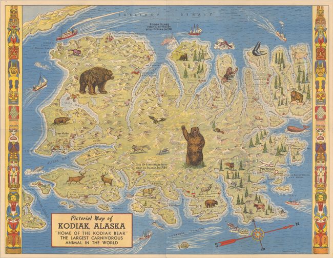 Pictorial Map of Kodiak, Alaska 