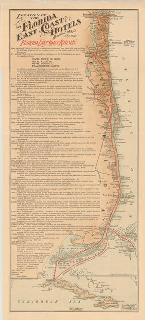 [Map in Pamphlet] Location of the Florida East Coast Hotels Reached Only Via the Florida East Coast Railway [in] East Coast of Florida Hotel List and Information Folder