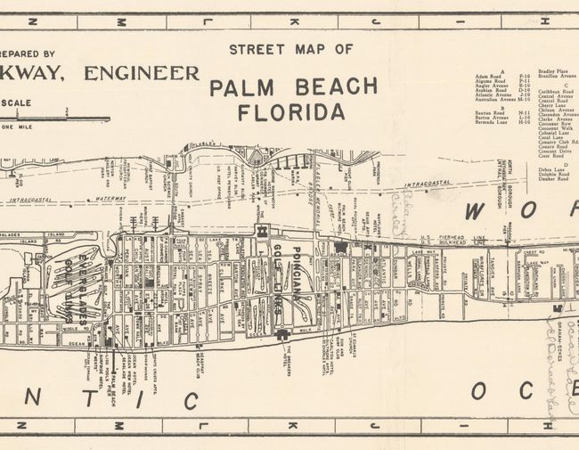 [Lot of 2] Street Map of Palm Beach Florida [and] Map of the Palm Beaches - West Palm Beach, Palm Beach, Riviera Beach, Florida and Vicinity