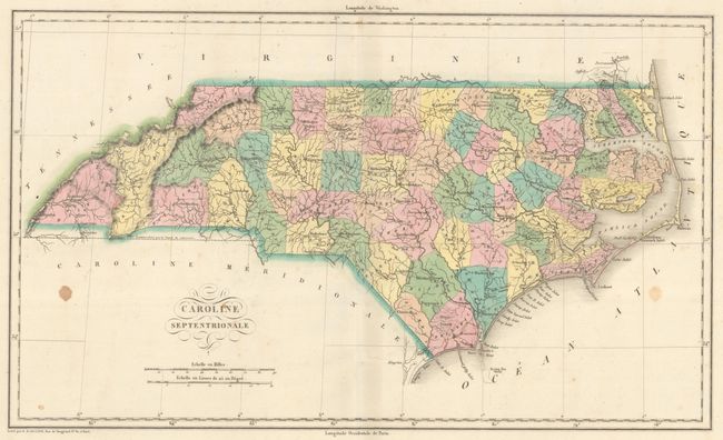 Carte Geographique, Statistique et Historique de la Caroline du Nord