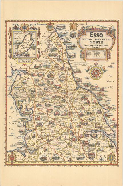 Esso Pictorial Plan of the North Moor. Mountain and Lake District